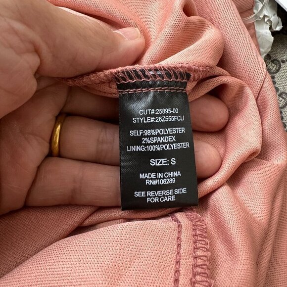 Trixxi Womens Printed Ruffled Flouncy Fit & Flare Waist Tie Small in Pink - Picture 8 of 10